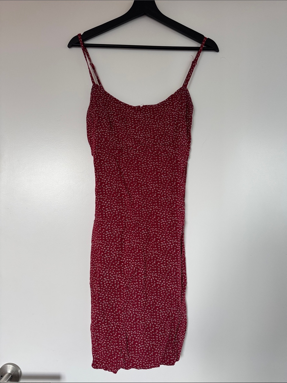 Brandy Melville Red Floral Mini Slip Dress